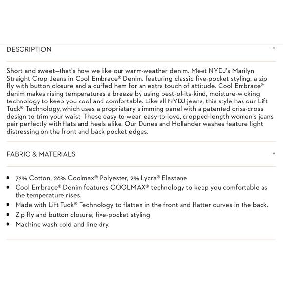 NYDJ Size 12 Petite Marilyn Straight Crop Jeans Mesquite Blue Wash - Picture 10 of 12